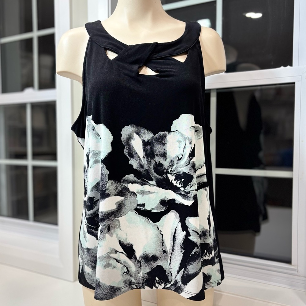 Ricki's Black and White Floral Tank Top